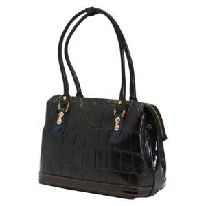 MARINO ORLANDI Made In Italy Leather Crocodile Satchel